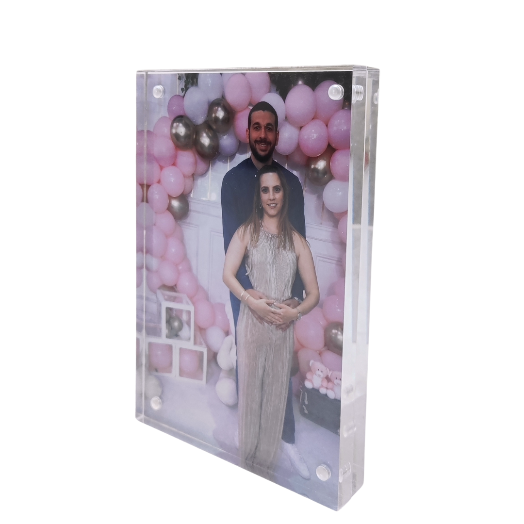 בלוק זכוכית אקרילית - תמונה דו צדדית