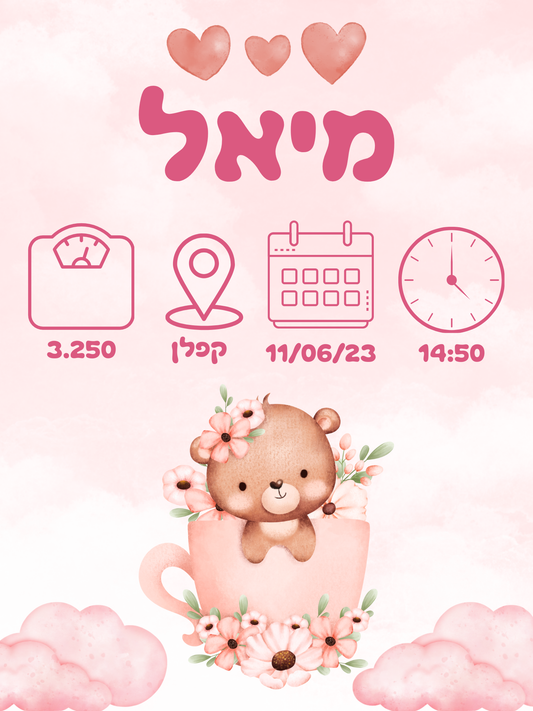 תעודת לידה - דגם מיאל
